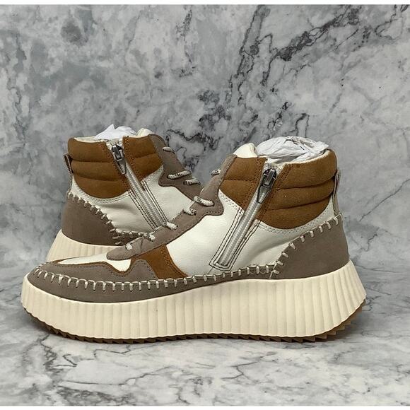 Dolce Vita Womens 7.5 Taupe Suede Daley High Top Platform Sneaker Shoes K6-13 - Picture 4 of 9